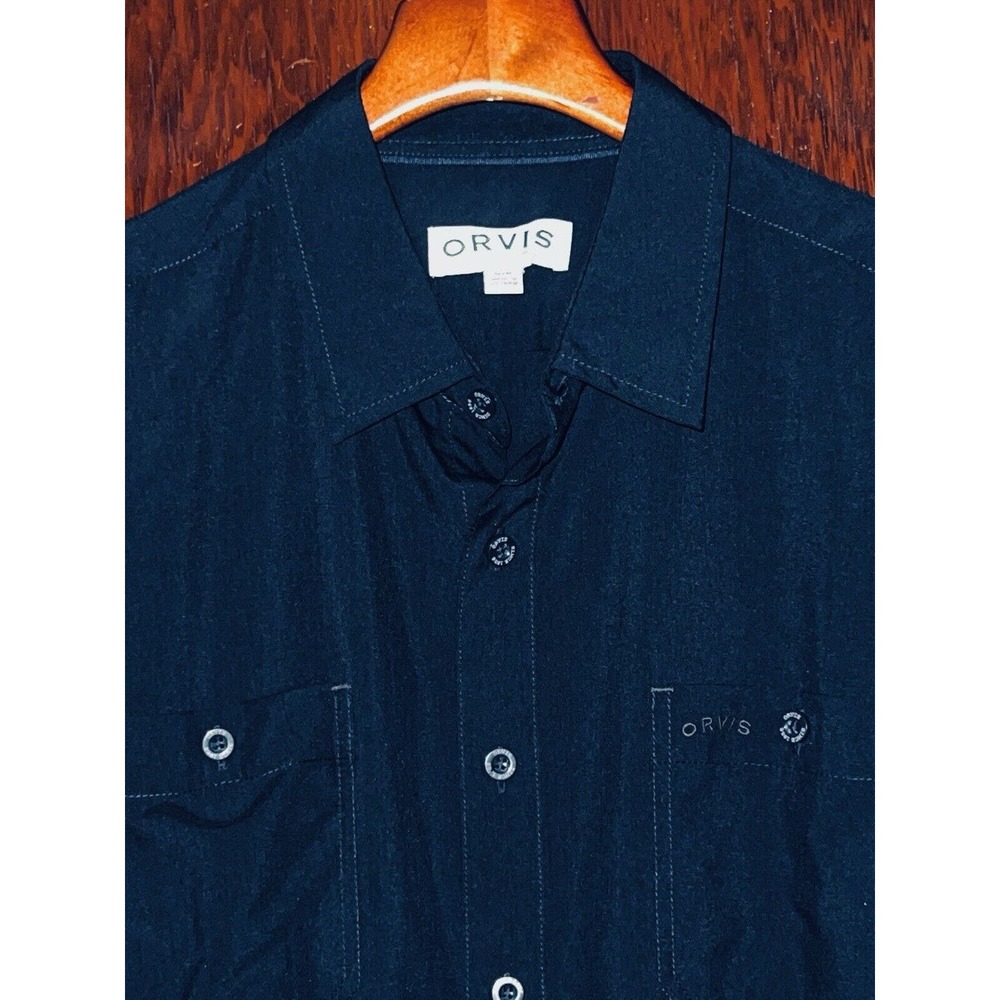 ORVIS DARK NAVY BLUE TECH / PERFORMANCE POLY S/S SHIRT SIZE M
